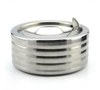 Posacenere da esterno con coperchio, vassoio per cenere in acciaio inox, antivento in metallo, per uso interno o esterno, posacenere da scrivania, ufficio, patio, decorazione per la casa