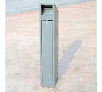 Posacenere da Esterno con Secchio Interno, Contenitore per lo Smaltimento dei Mozziconi con Serratura, Posacenere Esterno Autoportante, per Interni ed Esterni(Grey)