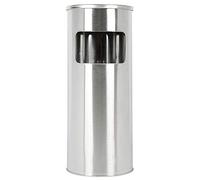 Posacenere da esterno da 30 l, con design in acciaio inox, versatile pattumiera e posacenere combinato, ideale per patio, giardini e spazi pubblici (argento)