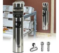 Posacenere da parete in metallo con coperchio bloccabile, per uso interno ed esterno, contenitore in acciaio inox con vite di espansione