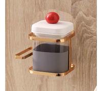 Posacenere da parete per WC, modello a due scomparti in ceramica e vetro, con coperchio antivento e struttura in acciaio inossidabile, sicuro per interni ed esterni(Gray)