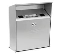Posacenere da parete, posacenere esterno, commerciale, nero, portasigarette, acciaio inossidabile(Silver)