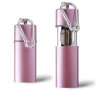 Posacenere da viaggio con coperchio, posacenere tascabile, inodore, posacenere portatile da viaggio, 3,2 x 8,5 cm, posacenere da go, posacenere tascabile, per auto, viaggi, campeggio (oro rosa)