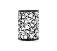 Posacenere decorativo per sigarette con teschio divertente bianco e nero grande con coperchio a prova di odore in acciaio inossidabile portatile senza fumo lattine per sigarette portacenere per auto