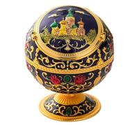 Posacenere decorativo - posacenere in metallo vintage di alta qualità - goffrato a mano, con coperchio for proteggere dal vento, adatto for uso interno ed esterno(Blue1)