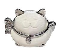 Posacenere di Lusso Leggero, posacenere a Forma di Gatto Fortunato, Facile da Pulire, Stile Creativo, Adatto all'Uso familiare(White,14.5 * 12 * 9CM)
