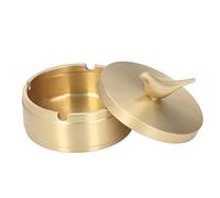 Posacenere Dorati, Posacenere Per Auto Vintage Antivento con Coperchio, Decorazioni Per La Casa - Robusto Posacenere Per Tabacco con Statua di Uccello in Ottone Per Family Office All'aperto(S)