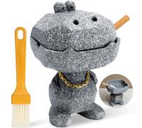 Posacenere Esterno con Coperchio,Portacenere Resina Coccodrillo Carino per Esterni Interni, Posacenere Desktop Chiuso Antivento, Decorazione Creativa Divertente per Casa Soggiorno Ufficio (Grigio)