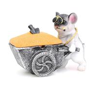 Posacenere esterno in resina, chiuso a forma di bulldog, windproof con coperchio, posacenere camera da letto con un design adatto per la decorazione interna ed esterna