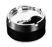 Posacenere in Acciaio Inossidabile Posacenere Portatile Elegante in Metallo Con Coperchio Girevole Posacenere Portatile Nero Posacenere in Metallo Cilindro Portatile