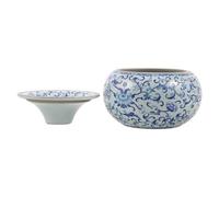Posacenere in Ceramica Blu a Imbuto, Antivento, per Casa