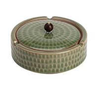 Posacenere in ceramica con coperchio, posacenere antivento retrò, portacenere da tavolo rotondo multiuso resistente al calore for casa, ufficio, interni ed esterni