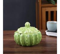 Posacenere In Ceramica - Design Personalizzato A Forma Di Cactus Posacenere Da Esterno Grande Con Coperchio A Prova Di Odore, Anti Cenere Volante Con Posacenere Con Coperchio Accessori Per La Decor