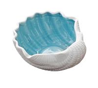 Posacenere in ceramica e portacenere creativo a forma di conchiglia, posacenere da tavolo for fumatori, decorazione for casa e ufficio(White)