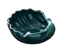 Posacenere in ceramica e portacenere creativo a forma di conchiglia, posacenere da tavolo for fumatori, decorazione for casa e ufficio(Green)