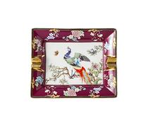 Posacenere in ceramica for fumatori di sigari e sigarette, squisito posacenere da tavolo a forma di fenice dipinto a mano, ornamento decorativo da regalo.(Purple)