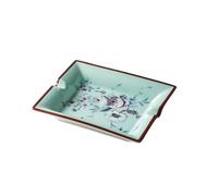 Posacenere in ceramica vintage for fumatori, posacenere a forma di fiore dipinto a mano, ornamento decorativo, regalo for casa, soggiorno, ufficio(Blue)