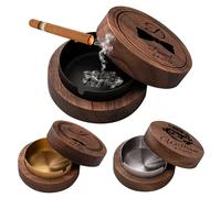 Posacenere in legno personalizzato con coperchio, interno o esterno, terrazza, pub, ufficio e casa, regalo perfetto per la festa del papà e gli amici, testimoni, migliori uomini, fumatori (in legno A)