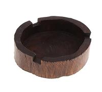 Posacenere in legno quasi rotondo, stile retrò, decorativo, 10 x 3 cm