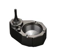 Posacenere in metallo con accendino ricaricabile e fiammiferi permanenti, accessorio da scrivania multifunzionale per sigarette e sigari