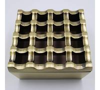 Posacenere in metallo per sigarette e sigari, antivento, per casa, hotel, giardino e scrivania, 1 pezzo (bronzo, medio, 16 fori)
