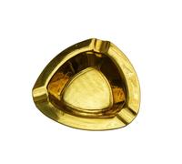 Posacenere in Ottone massiccio realizzato in 3 Raggi 3 Appoggi Dimensioni 12x12 cm colore giallo giallo