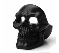 Posacenere in resina a forma di teschio nero, accessorio decorativo gotico per casa, ufficio, bar, 14 x 9 x 11 cm, 350 g