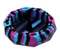 Posacenere in silicone, geometrico portatile, con 8 scomparti, diametro 13 cm, altezza 3,3 cm, per feste, viaggi all'aperto