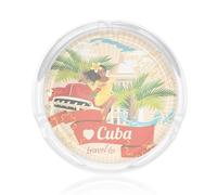 Posacenere in vetro con motivo isola di Cuba - 8,5 cm, design anti-cenere volante, perfetto per la decorazione della scrivania della casa e dell'ufficio
