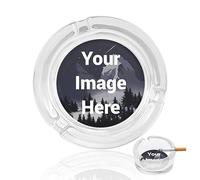 Posacenere In Vetro Personalizzato, Posacenere Portatile Per Ufficio, Sala Da Pranzo, Può Essere Personalizzato Con La Tua Foto. Regalo Da Uomo Personalizzato Con Logo Per Papà, Marito, Sposo, 3,3X1