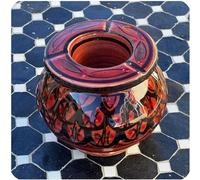 Posacenere marocchino per tempesta Posacenere in ceramica, decorazione orientale, grande, colore rosso
