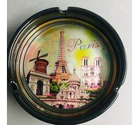 Posacenere Paris Torre Eiffel e altri monumenti di Parigi - Motivo Moulin Rouge - Materiale porcellana - diametro 10 cm