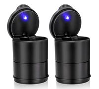 Posacenere Per Auto, 3D Posacenere Portatile Con Coperchio Antiodore, Luce LED Automatica, Sigillato, Resistente Alle Alte Temperature, Rimovibile(2pcs)