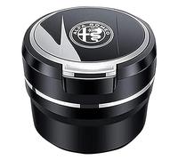 Posacenere per Auto per Alfa Romeo Giulia Stelvio, Posacenere Auto -Posacenere per Auto Portatile, Posacenere per Auto Rimovibile Facile da Pulire -Grande capacità,Black-Small