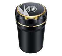 Posacenere per Auto per Alfa Romeo Giulia Stelvio, Posacenere Auto -Posacenere per Auto Portatile, Posacenere per Auto Rimovibile Facile da Pulire -Grande capacità,Gold-Big