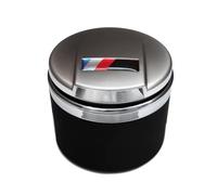 Posacenere per auto per BMW Serie 1/3/5/7 e X1/X3/X5/X6, con luce a LED e coperchio, staccabile e portatile (Argento opaco)