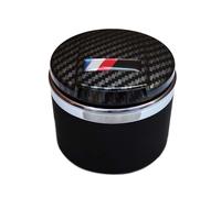 Posacenere per auto per BMW Serie 1/3/5/7 e X1/X3/X5/X6, con luce a LED e coperchio, staccabile e portatile (Fibra di carbonio)