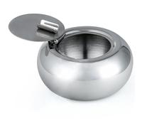 Posacenere per Sigaretta in Acciaio Inox Con Coperchio, Antivento Sigaretta Pos