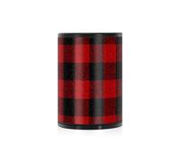 Posacenere per sigarette in stile retrò a quadri di bufalo rosso nero con coperchio a prova di odore in acciaio inossidabile portatile senza fumo esterno contenitore per sigarette con coperchio