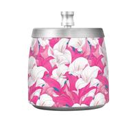 Posacenere per sigari chic vintage con calle rosa e bianco in acciaio inox con coperchio per casa, patio, ristorante, senza fumo, antivento, porta sigarette decorativo esterno per sigari decorazione