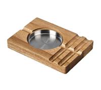 Posacenere per sigari in Legno Inossidabile, posacenere per sigari retrò, Materiale in Legno, Resistente alle Cadute, Adatto per Uso Domestico/Ufficio(Light,18.5 * 13 * 2.5)