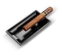 Posacenere per sigari in metallo con doppio supporto per sigari, posacenere da esterno infrangibile per casa, ufficio, tavolo, patio (nero)