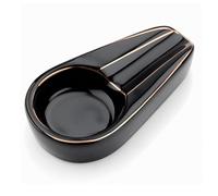 Posacenere per sigari, nero, retrò, in ceramica, 11,8 x 6,3 x 2,5 cm, Cigar Ashtray, design del fondo in feltro, singolo, classico, in ceramica, per esterni, interni, casa, ufficio