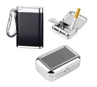 Posacenere Portatile, 2Pcs Posacenere Tascabile, Portacenere Antiodore, Porta Mozziconi Tascabile con Coperchio per Bar da Giardino, Campeggio, Viaggio All'aperto