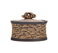 Posacenere portatile antivento, posacenere in ceramica a forma di roccia con coperchio, decorazione for ufficio, casa, scrivania, regalo for uomini e donne.(Green)