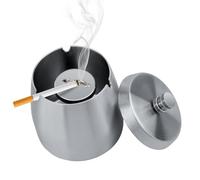 Posacenere,Posacenere da Esterno,Posacenere in Acciaio Inox, Portacenere Antivento Antiodore con Coperchio,Ashtray Posacenere da Tavolo per Balcone Casa Giardino Bar Ristoranti Hotel (Argentato)