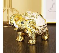 Posacenere, Posacenere Elefante, Posacenere Vintage Antivento con Coperchio, Posacenere Da Tavolo Modellabile Portacenere Sigarette Sigarette per Uso Esterno e Interno,Gold-B