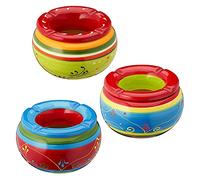 Posacenere "Provence", set da 3 pezzi, Ø 13,5 cm, in ceramica colorata, inserto rimovibile, posacenere (3 posacenere "Provence" Ø 13,5 cm)