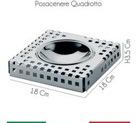 Posacenere Quadrotto 8x18xh3.5 cm in acciaio inox lucido inox lucido