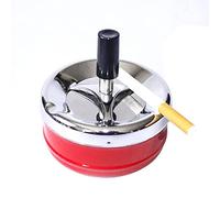 Posacenere rotante con coperchio a spinta verso il basso in acciaio inox per uso interno ed esterno, colore bianco navy